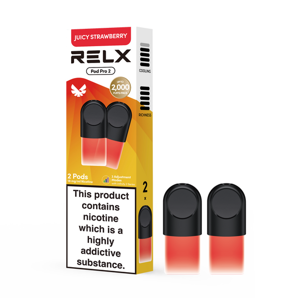 Explore Halloween Deals on RELX Global E-cigrette Vape RELX Pod Pro Juicy Strawberry Price Us 11.40 18mg/ml Nicotine  1.9ml E-liquid