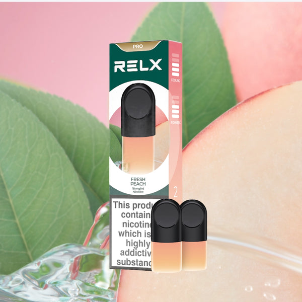 Explore Halloween Deals on RELX Global E-cigrette Vape RELX Pod Pro Fresh Peach Orchard Rounds 1.8% Nicotine