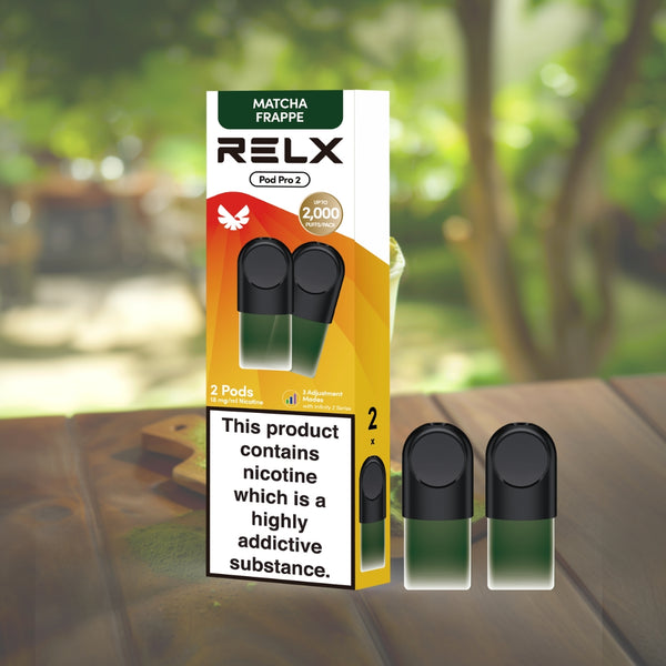 Explore Halloween Deals on RELX Global E-cigrette Vape RELX Pod Pro Matcha Frappe Fresh Matcha 1.8% Nicotine