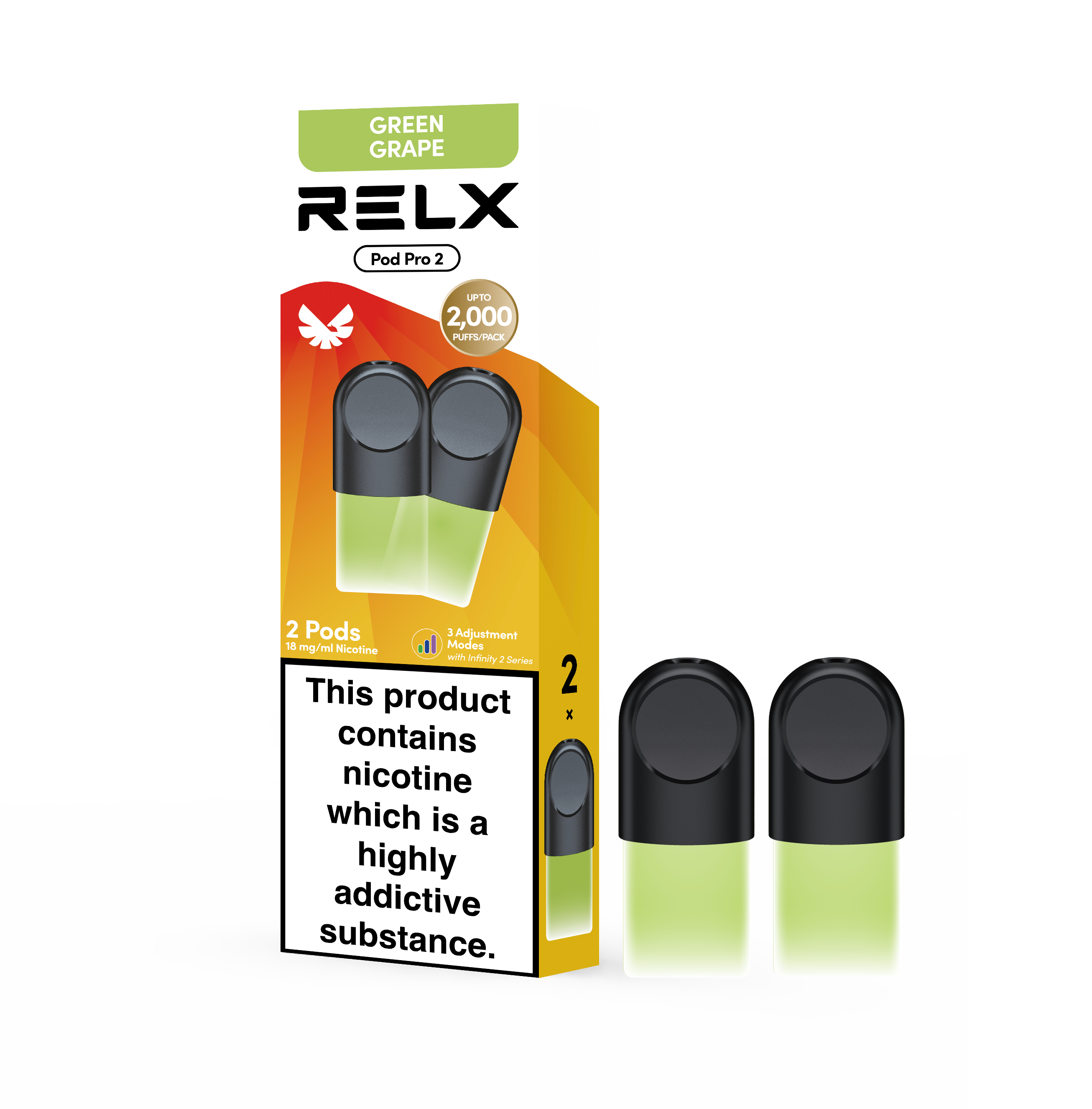 RELX Pod Pro Green Grape Pods | Crisp Grape Vape | RELX Official RELX Pod Pro Green Grape Pods | Crisp Grape Vape | RELX Official