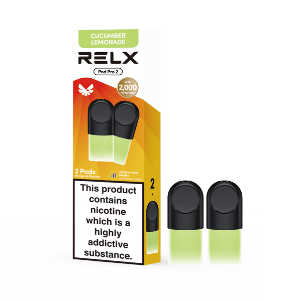 Explore Halloween Deals on RELX Global E-cigrette Vape RELX Pod Pro Cucumber Lemonade Price Us 11.40 1.8% Nicotine