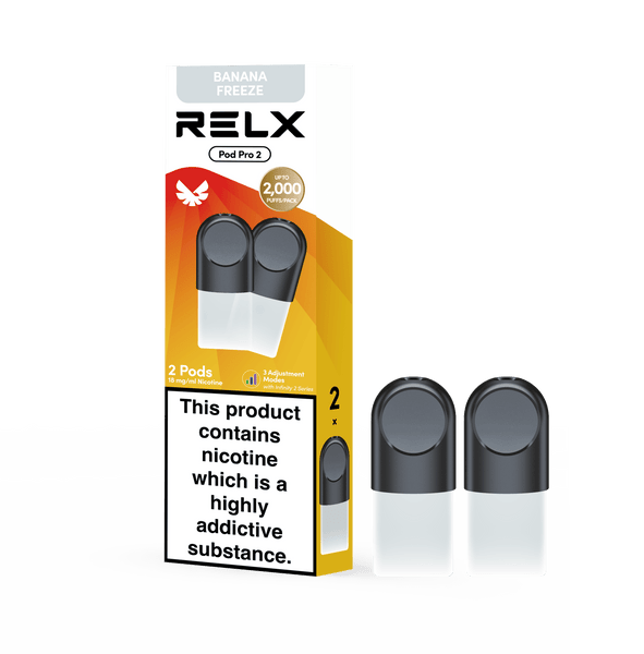 RELX Global E-cigrette Vape RELX Pod Pro Banana Freeze Price Us 11.40 1.8% Nicotine