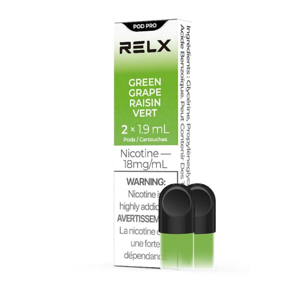 RELX Official | RELX Pod Pro - Vape Pods With Rich Flavors RELX Pod Pro 1.8% / Green Grape / 2-Packed

