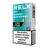 RELX Ultra Pod in Blueberry Sour Raspberry flavor, 18mg/ml single pod packaging.