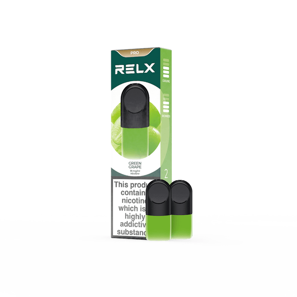 RELX Official | RELX Pod Pro - Vape Pods With Rich Flavors RELX Pod Pro (Autoship) 1.8% / Green Grape / 2-Packed
